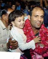 Naved-ul-Hasan returns home after a triumphant tour of India © AFP