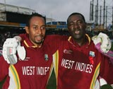 Ian Bradshaw and Courtney Browne guided West Indies to a sensational victory with an unbeaten 71-run ninth wicket partnership © Getty Images